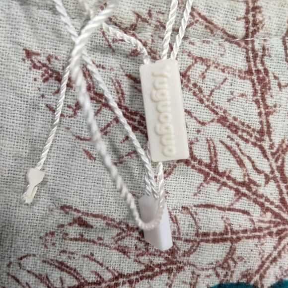 Yuguoguo Tshirt Mini Dress Womens Sz L Tan Teal Leaf Floral Print Short Sleeve - Picture 7 of 12